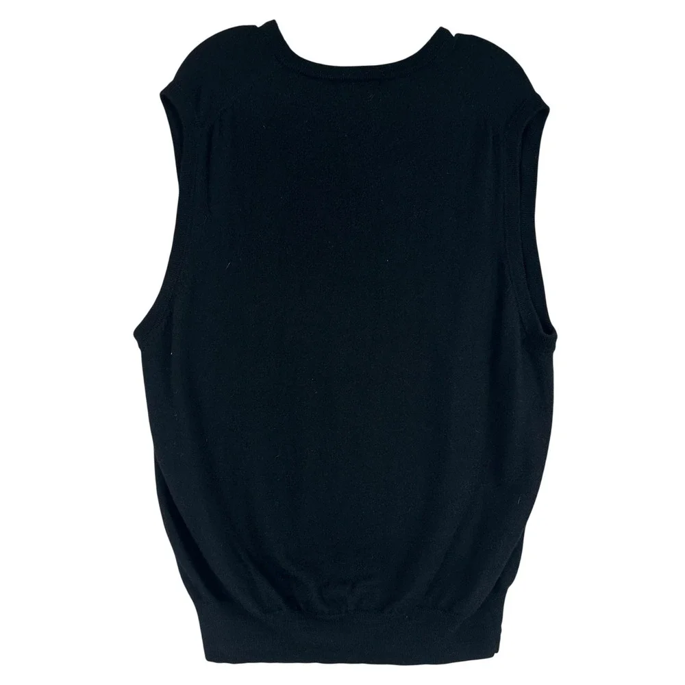 Peter Millar Merino Wool Sweater Vest Mens XL Black Classic Preppy Golfcore